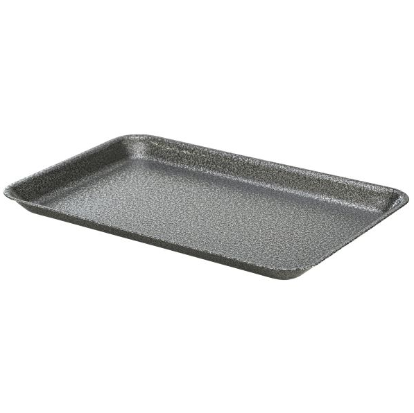 Galvanised Steel Serving Tray Hammered Silver 37 x 26.5 x 2cm 