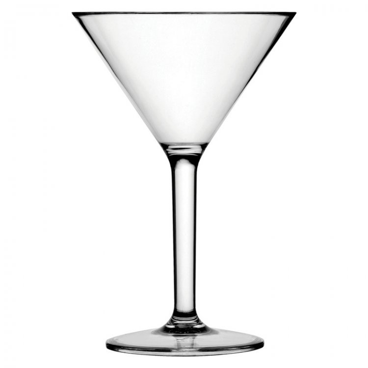  Diamond Polycarbonate Martini Glasses 10oz / 280ml
