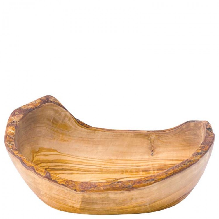 Olive Wood Rustic Oval Bowls 24.5 x 17cm