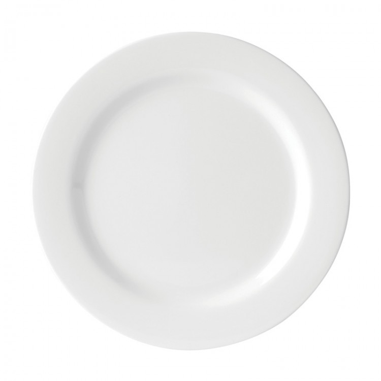 White Melamine Wide Rimmed Plate (23cm) 6 Pack