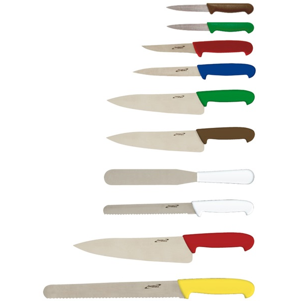 Genware Colour Coded 10 Piece Knife Set & Knife Case