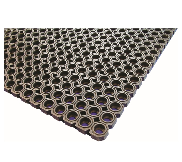 Rubber Floor Mat Black 100 x 150 x 2.3cm