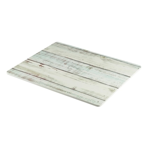 White Wash Wood Effect Melamine Platter 32.5 x 26.5cm  