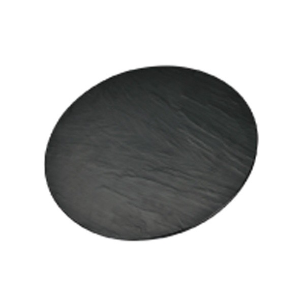 Genware Melamine Black Slate/Granite Effect Reversible Round Platter 33cm