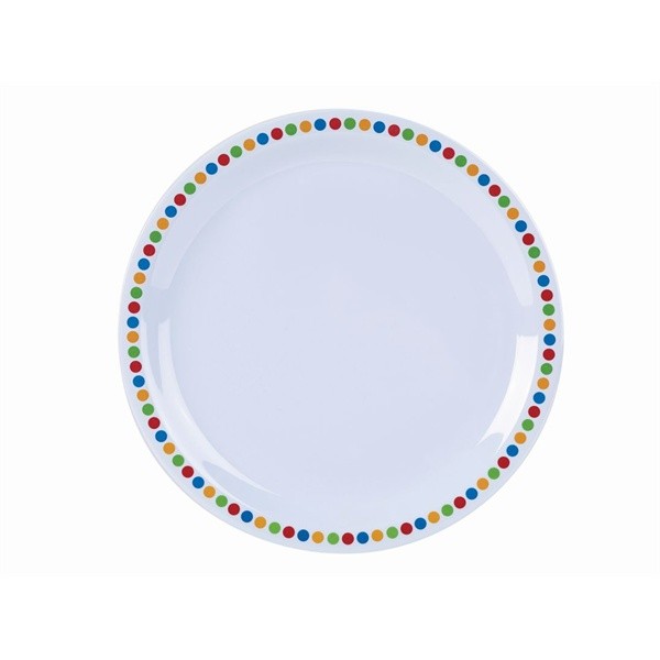 Genware Melamine Plates Coloured Circles 9inch / 22.5cm