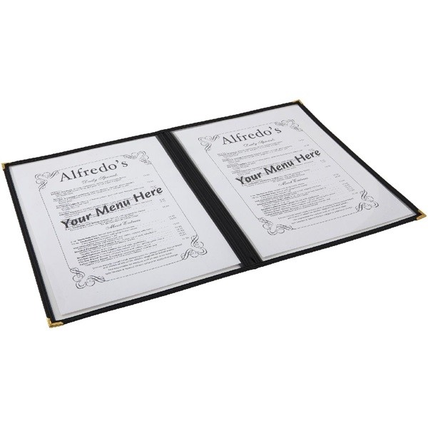 American Style Black Four Page Menu Holder A4