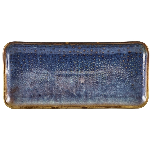 Terra Porcelain Aqua Blue Narrow Rectangular Platter 27 x 12.5cm 