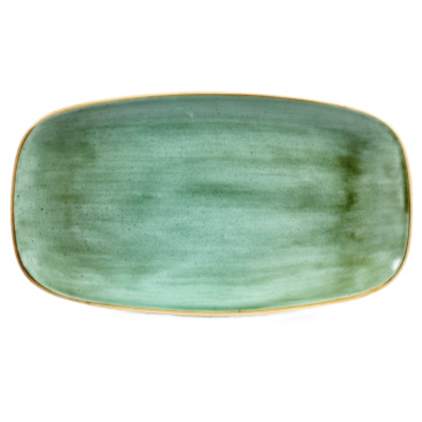 Churchill Stonecast Samphire Green Oblong Plate 26.9 x 12.7cm 