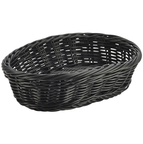 Oval Polywicker Basket Black 22.5 x 15.5 x 6.5cm