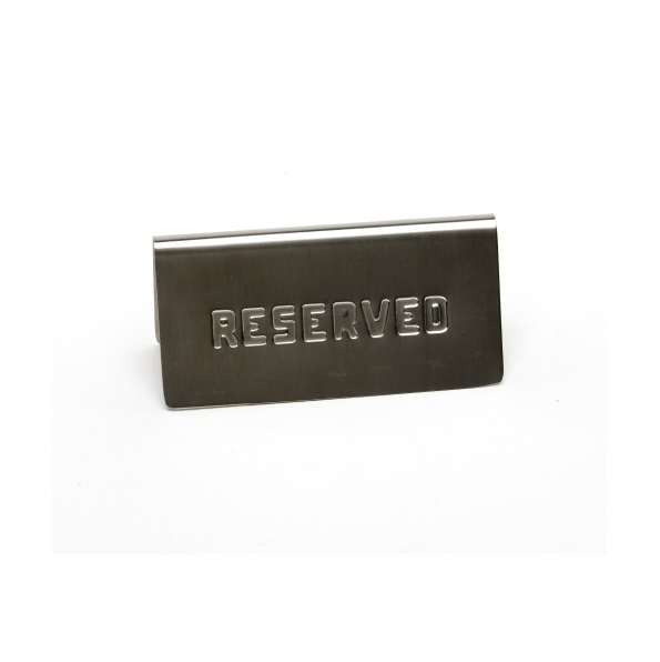 Stainless Steel Reserved Sign 15 x 5cm 