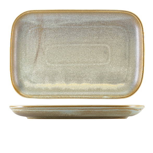 Terra Porcelain Matt Grey Rectangular Plate 34.5 x 23.5cm 