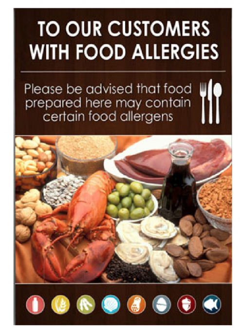 Food Allergies Notice Sign A4