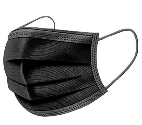 Disposable 3 Ply Face Masks Black 