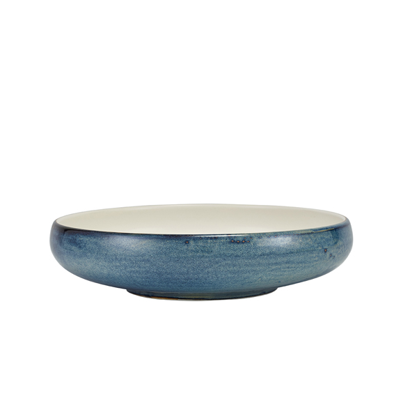Terra Porcelain Aqua Blue Two Tone Coupe Bowl 24.5cm
