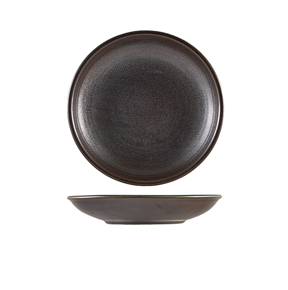 Terra Porcelain Cinder Black Deep Coupe Plate 21cm