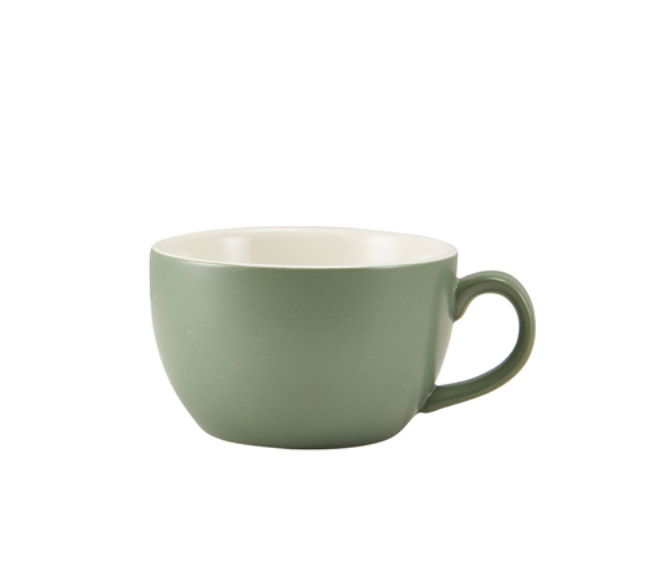 Genware Porcelain Matt Sage Bowl Shaped Cup 8.75oz/25cl