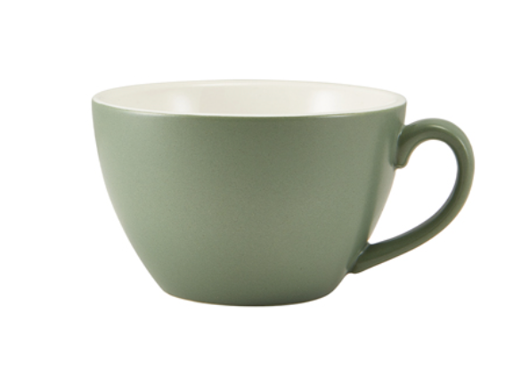 Genware Porcelain Matt Sage Bowl Shaped Cup 12oz/34cl