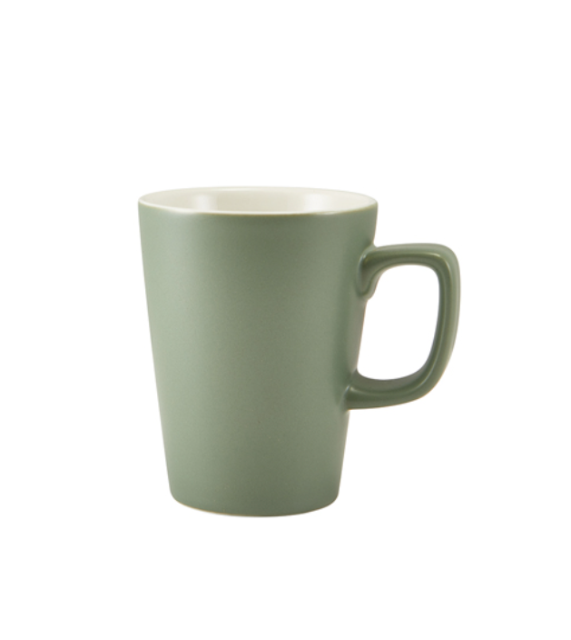 Genware Porcelain Matt Sage Latte Mug 12oz/34cl