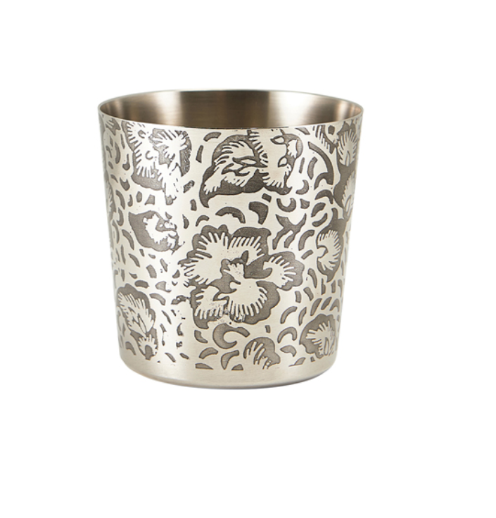 Genware Stainless Steel Floral Serving Cup 8.5 x 8.5cm