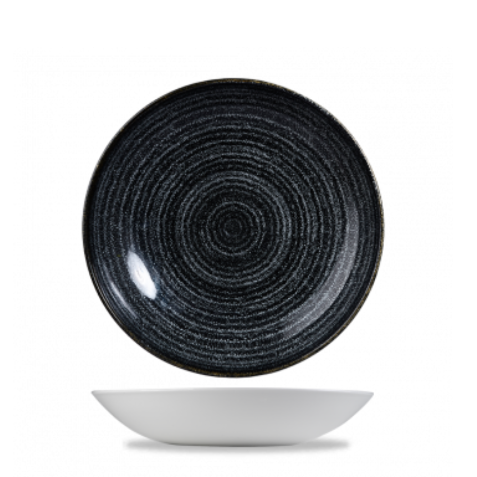 Churchill Studio Prints Homespun Coupe Bowl Charcoal Black 18.2cm