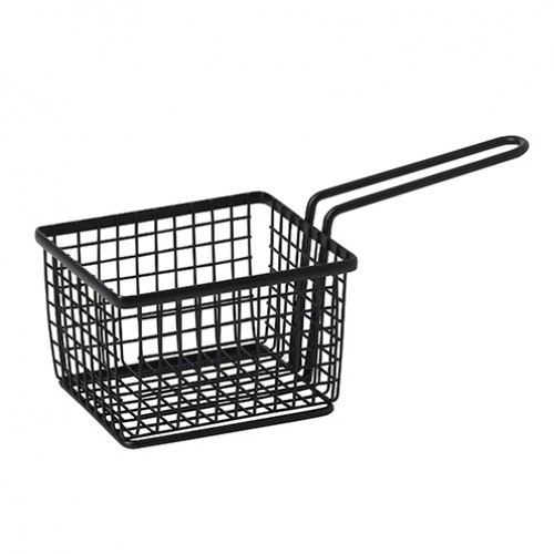 Square Black Wire Basket with Handle 23 x 10 x 7.5cm