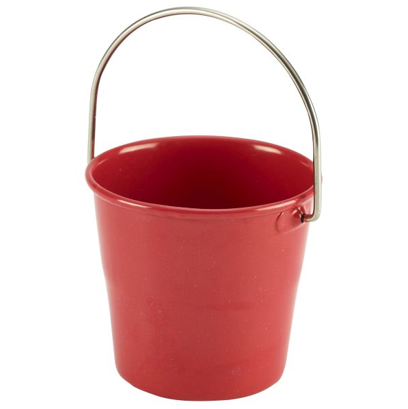 Stainless Steel Miniature Bucket Red 4.5cm