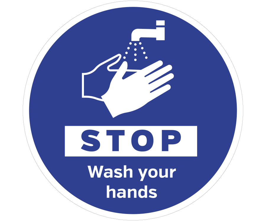 STOP Wash Your Hands Floor & Wall Vinyl Graphic 400mm