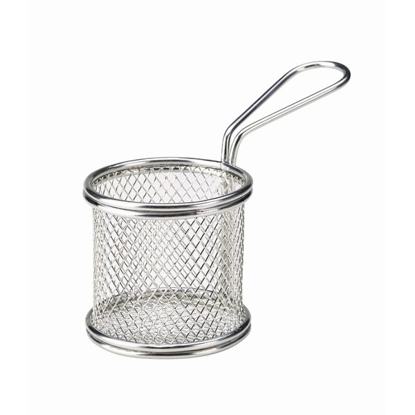 Stainless Steel Round Serving Fry Basket 8 x 7.5cm