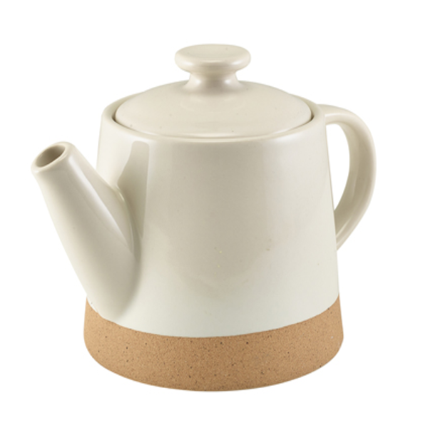 Genware Kava White Stoneware Teapot 48cl / 16.8oz