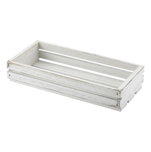 Wooden Crate White Wash Finish 25 x 12 x 5cm