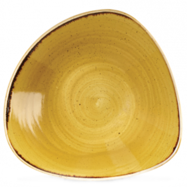 Churchill Stonecast Mustard Seed Yellow Triangle Bowl 18.5cm