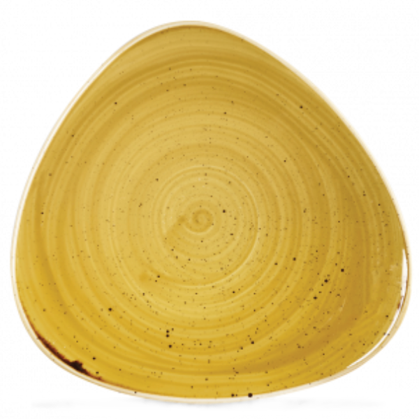 Churchill Stonecast Mustard Seed Yellow Triangle Plate 22.9cm