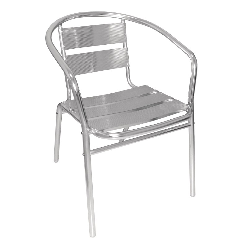 Bolero Stacking Chairs Aluminium