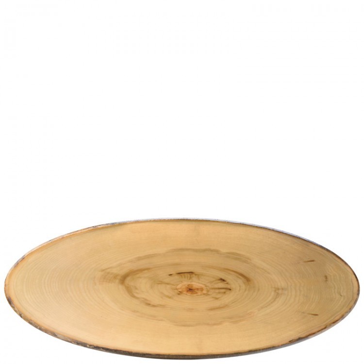 Elm Wood Effect Melamine Footed Oval Platter 65 x 26cm