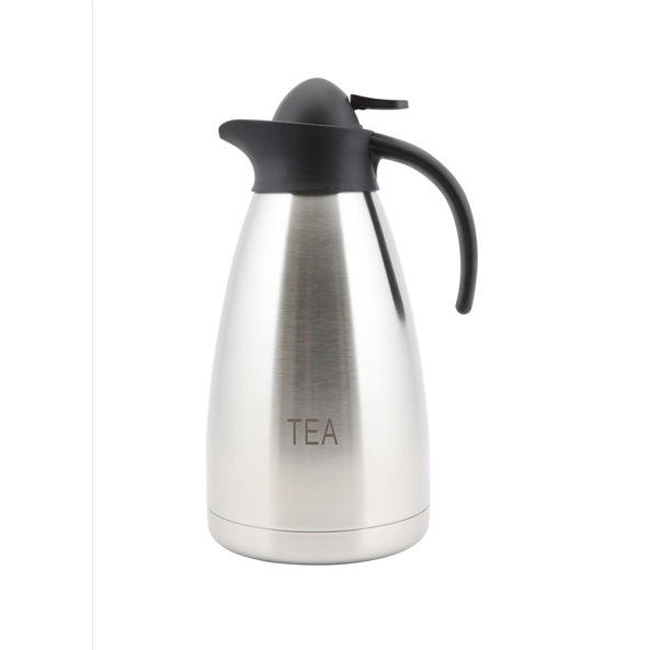 Tea Inscribed Contemporary Vacuum Jug Stainless Steel 2.0L
