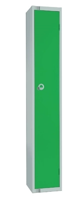 Elite Single Door Padlock Locker with Flat Top Green 300mm
