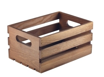 Wooden Crate Dark Rustic 21.5 x 15 x 10.8cm