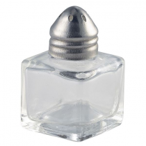 Mini Glass Pepper Pot with Stainless Steel Top