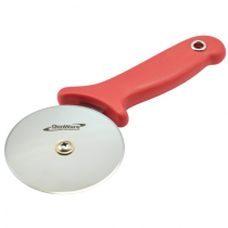Genware Stainless Steel Pizza Cutter 4inch Blade Red Handle