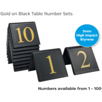 Gold on Black Table Number Sets - TNB Range