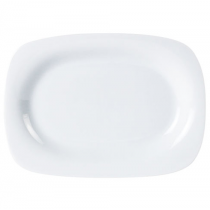Porcelite White Rectangular Rimmed Plate 9.5 x 7inch / 24 x 18cm 