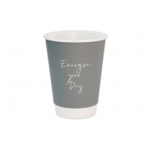 Signature Grey Disposable Double Wall Hot Drink Cup 12oz 
