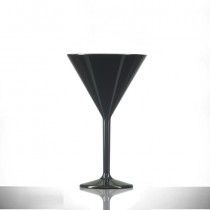 Elite Premium Polycarbonate Martini Glasses Black 7oz / 200ml