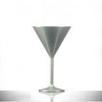 Elite Premium Polycarbonate Martini Glasses Silver 7oz / 200ml