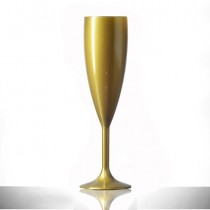 Elite Premium Polycarbonate Champagne Flutes Gold 6.6oz / 187ml 