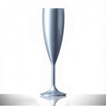 Elite Premium Polycarbonate Champagne Flutes Silver 6.6oz / 187ml 
