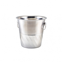 Genware Stainless Steel Double Walled Swirl Wine Bucket with Ring Handles