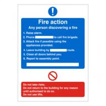 2 Part Fire Action Notice 