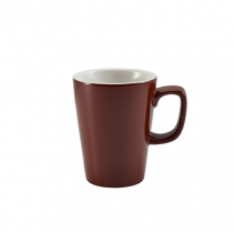 Genware Porcelain Brown Latte Mug 12oz / 34cl