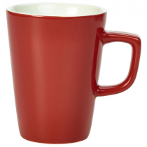 Genware Porcelain Red Latte Mug 12oz / 34cl 